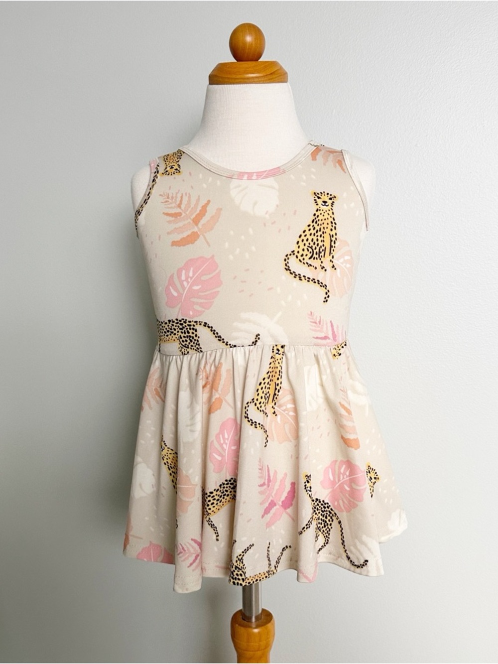 Dot Dot Smile :D Tropical Cheetah Tank Twirl Dress